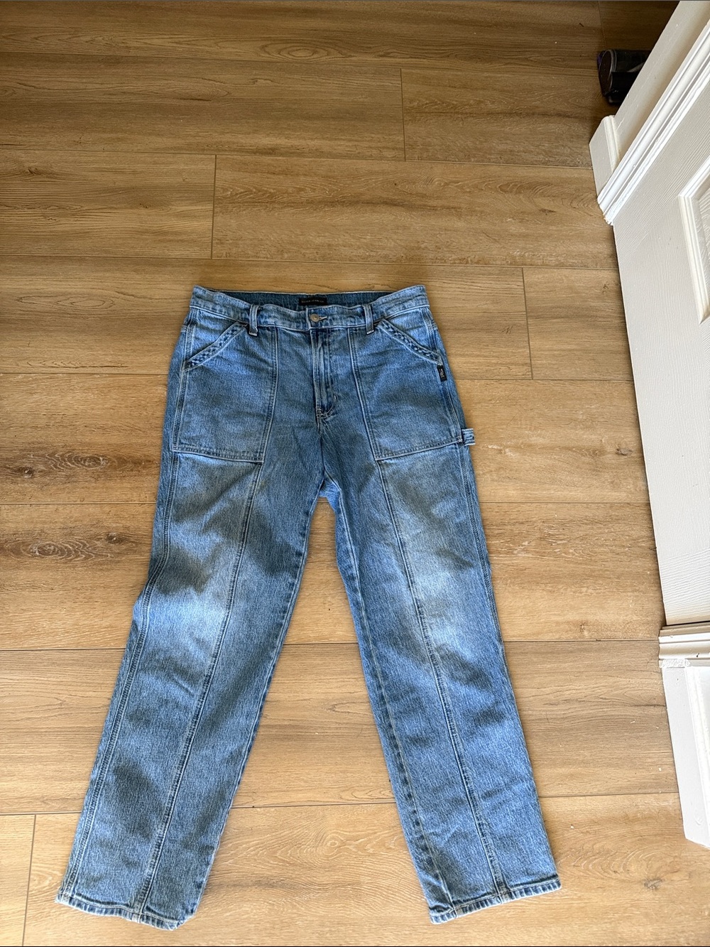 Silver Jeans Light Blue Straight-Leg Carpenter Jeans